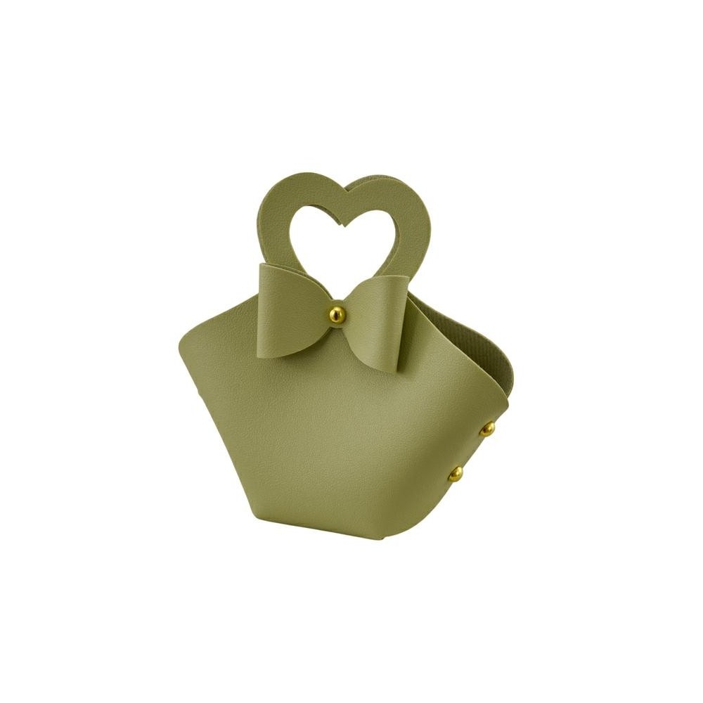 BORSETTA CUORE GRANDE VERDE 12X13